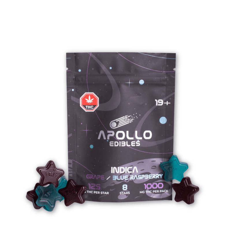 Apollo Edibles – Indica Grape/Blue Raspberry Shooting Stars [1000mg]