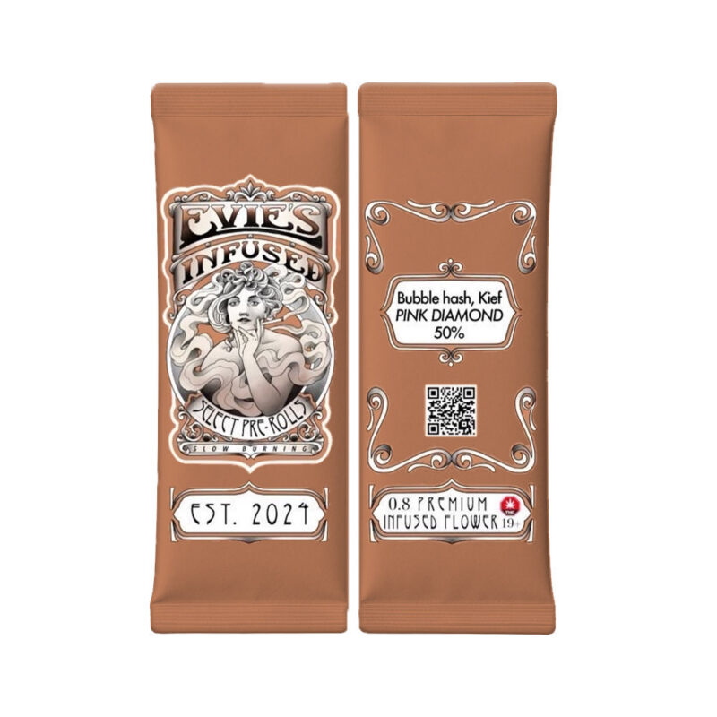 EVIE'S - Indica Bubble Hash & Kief Infused Pre Roll Pink Unicorn [0.7g]