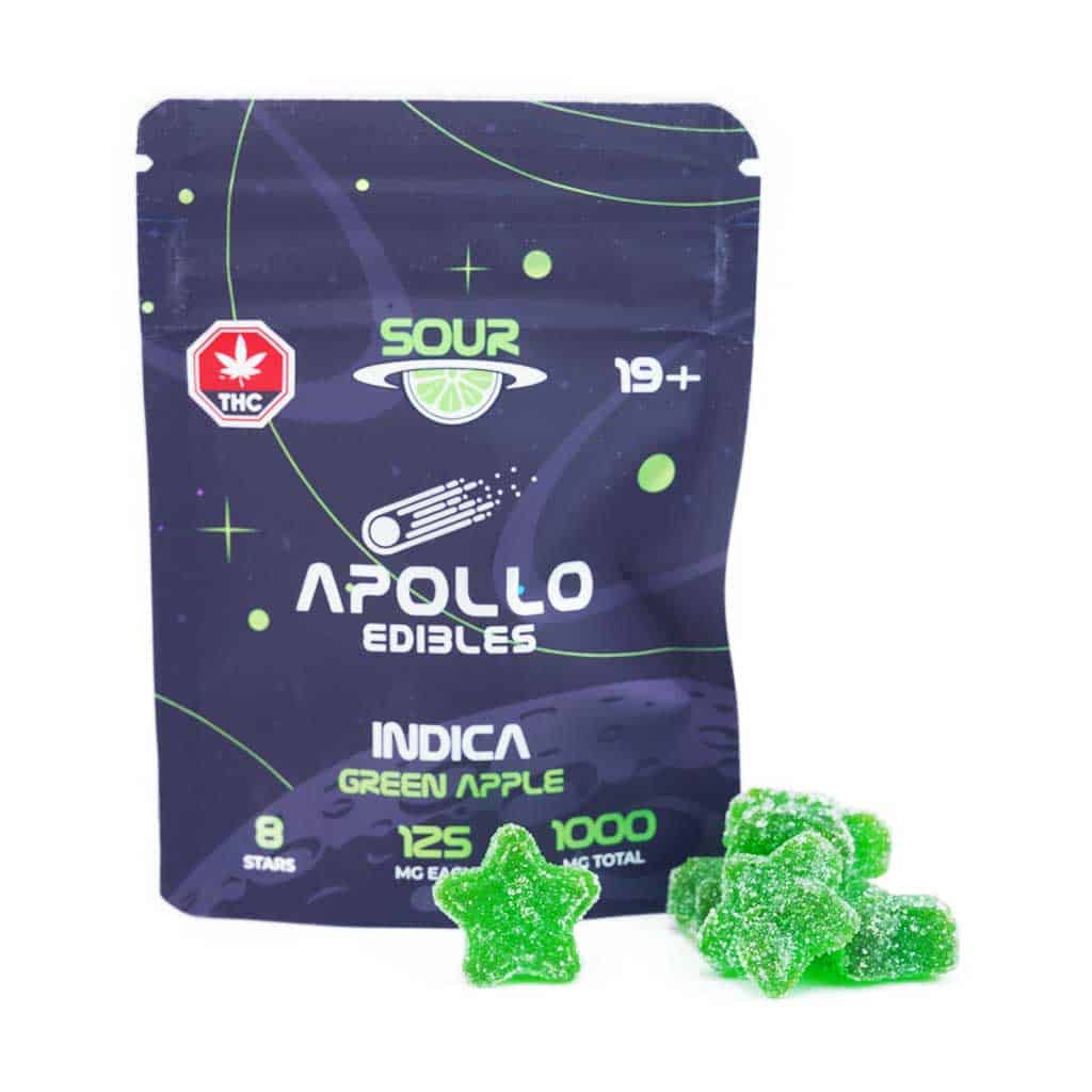 Apollo Edibles – Sativa Sour Green Apple Shooting Stars [1000mg]